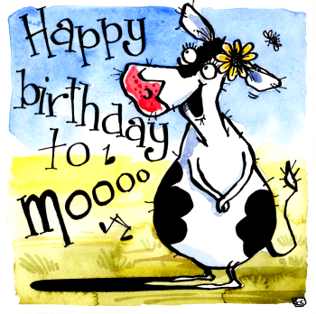 Happy Birthday To Moo - Farmyard Greetings