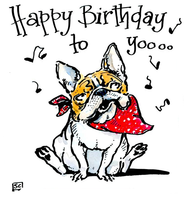 <!00200> Bulldog Birthday Card - Happy Birthday