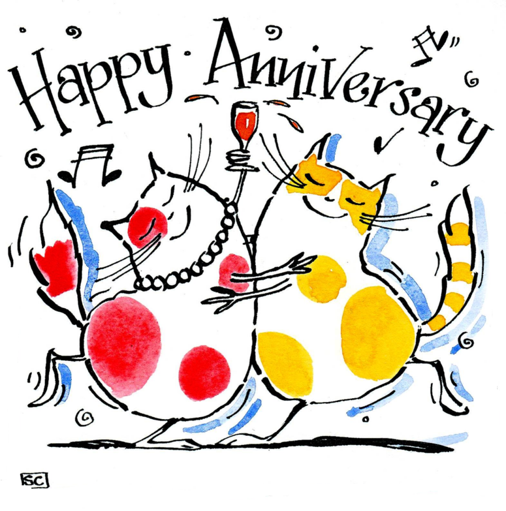 Dancing Cats  - What's Not To Like? - Anniversary Card