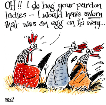 Funny Hen Card - Hen Manners - Oh I Do Beg Your Pardon