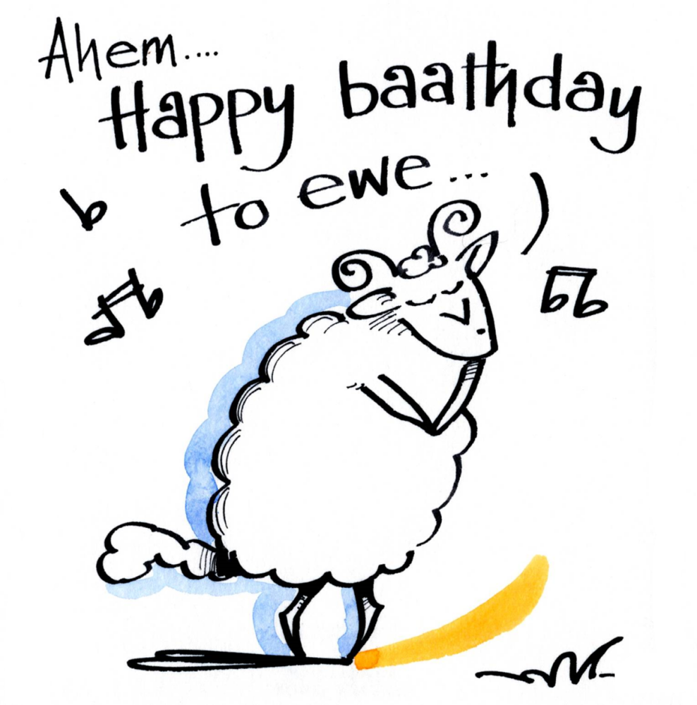 Sheep Greetings - Happy Baathday To Ewe