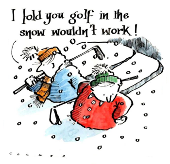  Golfing in the Snow Christmas Card - A Humorous Greeting for Golf Enthusiasts