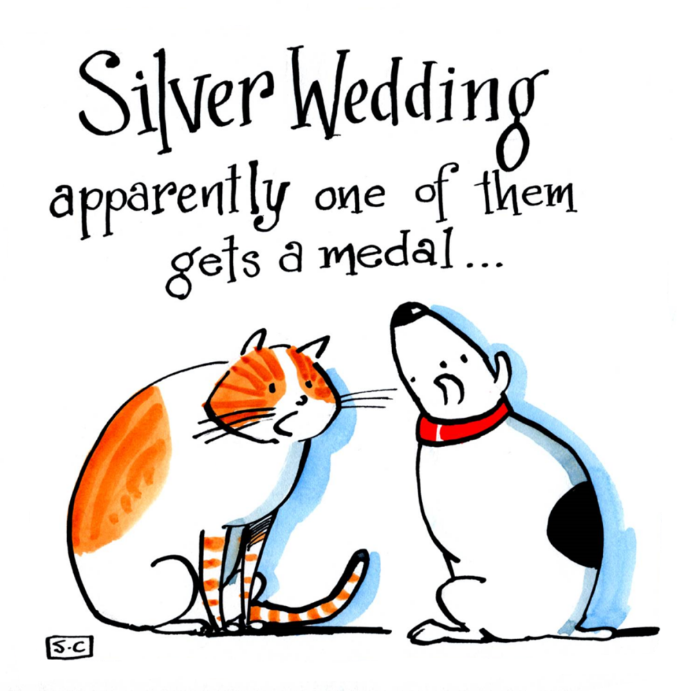 Silver Medal Wedding Anniversary Card