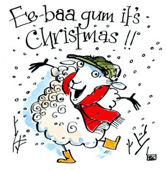 Funny Yorkshire Xmas Card -  Ee-Baa Gum It's Christmas!