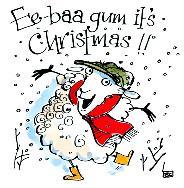 <!--003-->Funny Yorkshire Xmas Card -  Ee-Baa Gum It's Christmas!