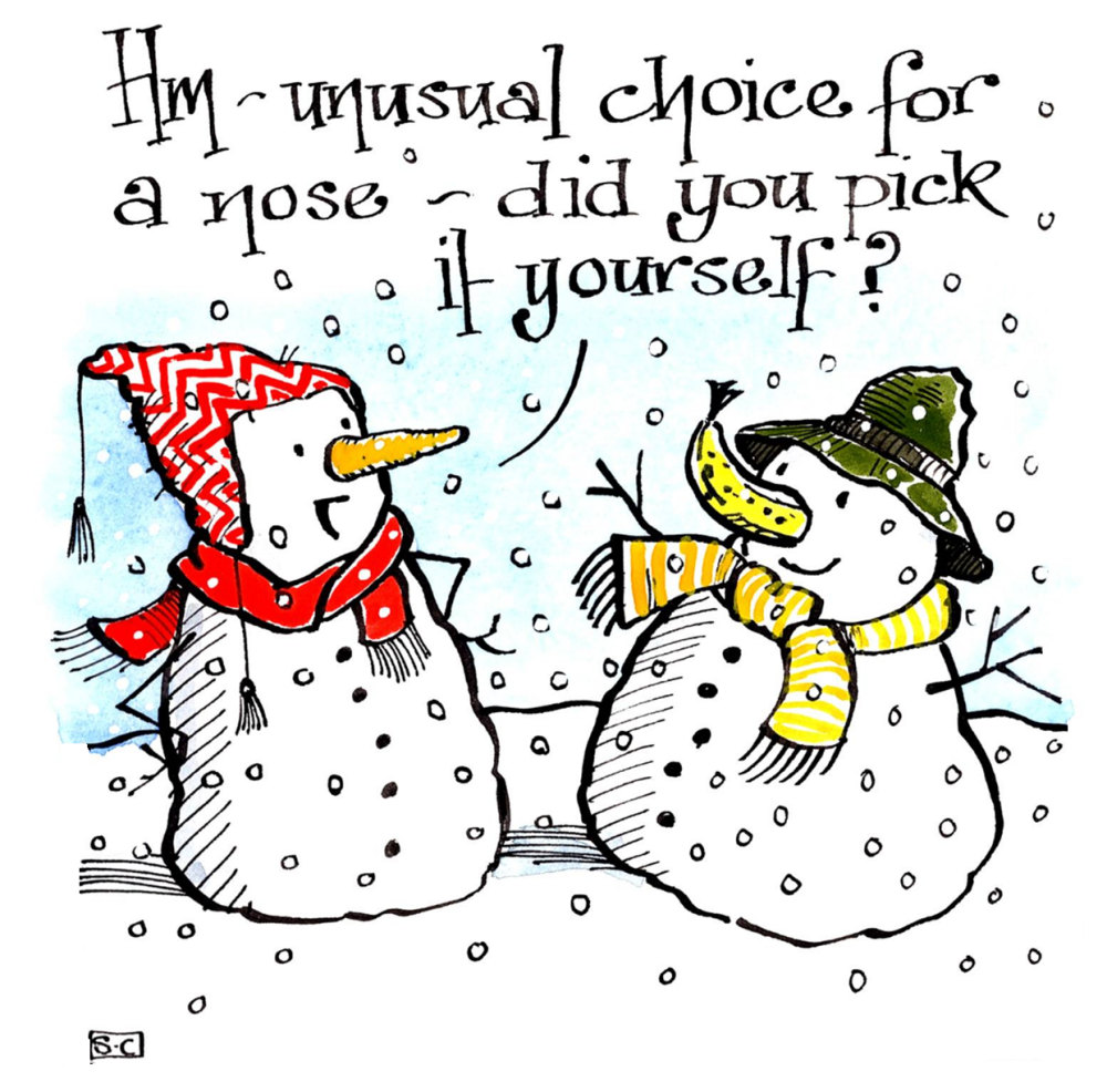 Christmas Card Humour - Unusual Choice For A Nose