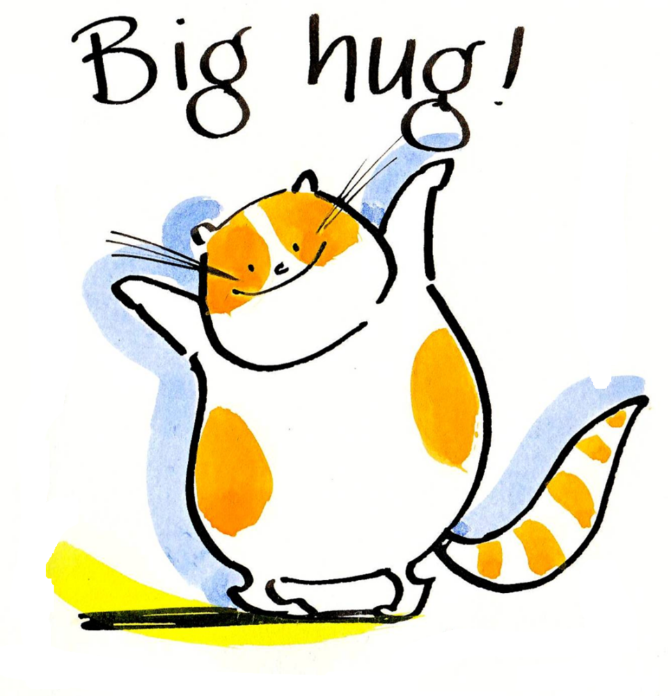 A Big Hug - Cat Style.  Fab card for dozens of occasions!