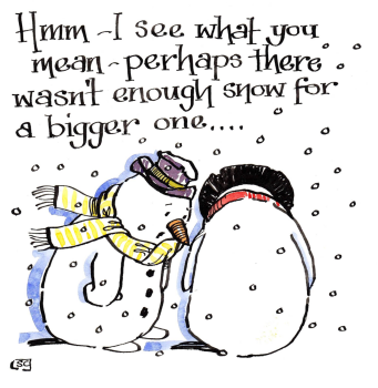 Cheeky Christmas Card - Snowmen Compare Notes!