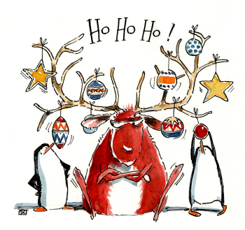 Penguin & Reindeer Christmas Card