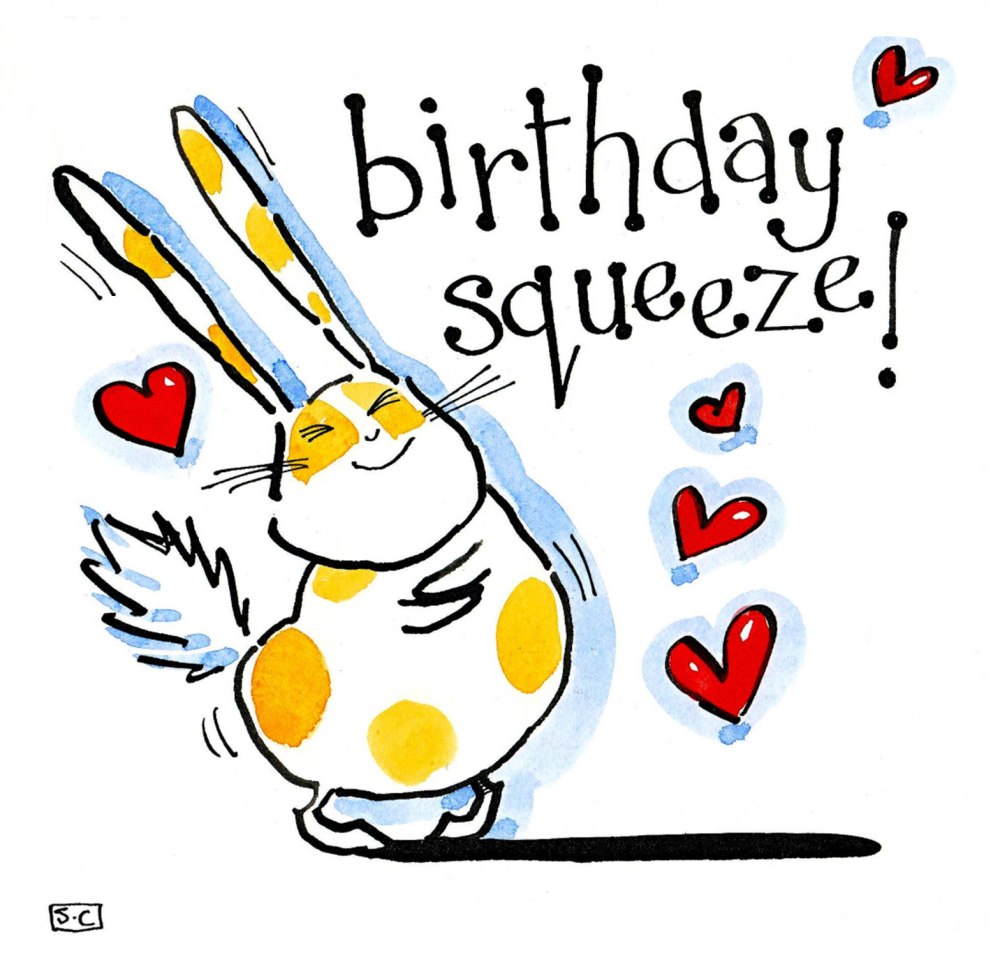 Rabbit  Birthday 'Squeeze' Card