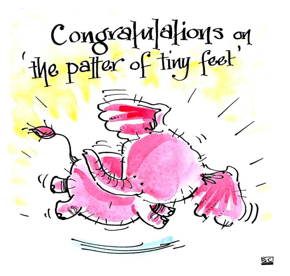 New Baby Card - The Patter of Tiny Feet