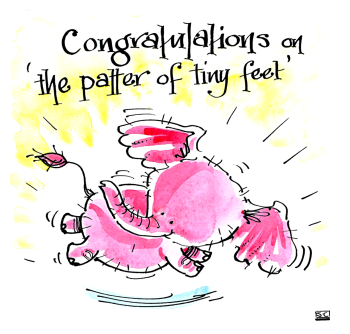 New Baby Card - The Patter of Tiny Feet
