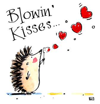 Blowin' Kisses Hedgehog Greetings