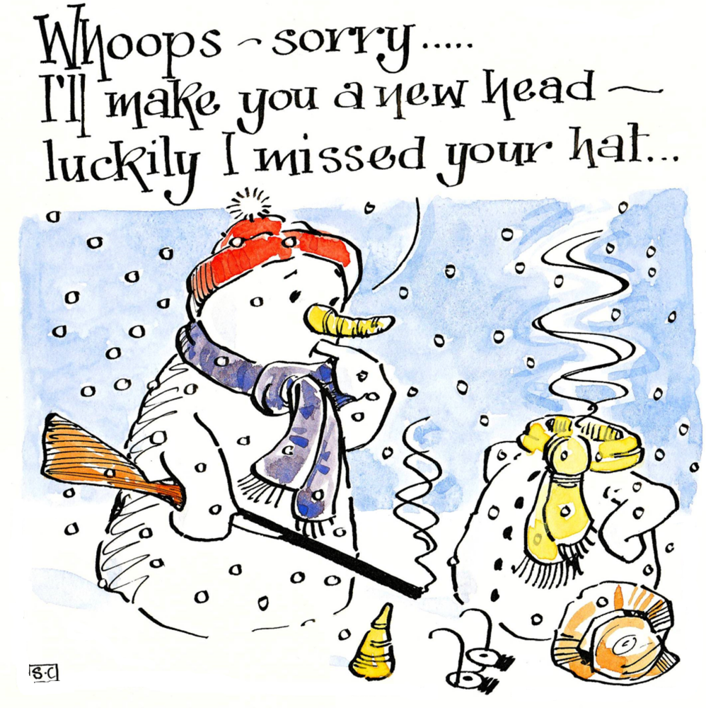 A Sportsman's Shooting Snowman Christmas Card