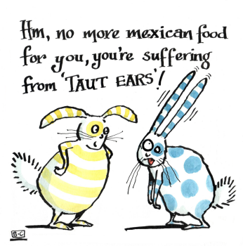 Rabbit Taut Ears Greeting Card - A Taste of Mexican Food Fun