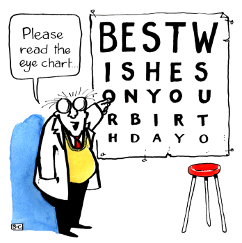 Birthday Wishes - Eye Chart _ Optician