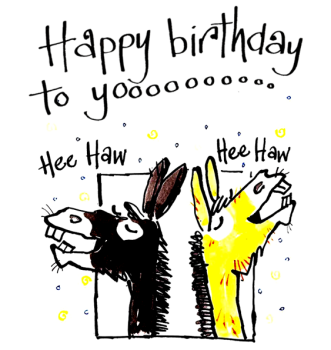 Funny Donkey Birthday Card – Singing Duo Edition