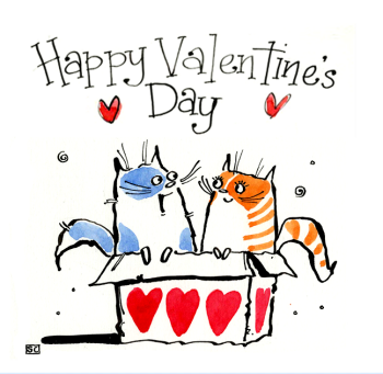  Funny Cat Valentine’s Day Card – Cute & Playful Design