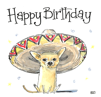  Chihuahua Birthday Fiesta Birthday Card