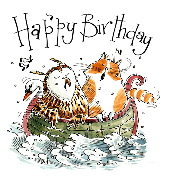 The Owl, the Pussycat & the Purr-fect Birthday Card