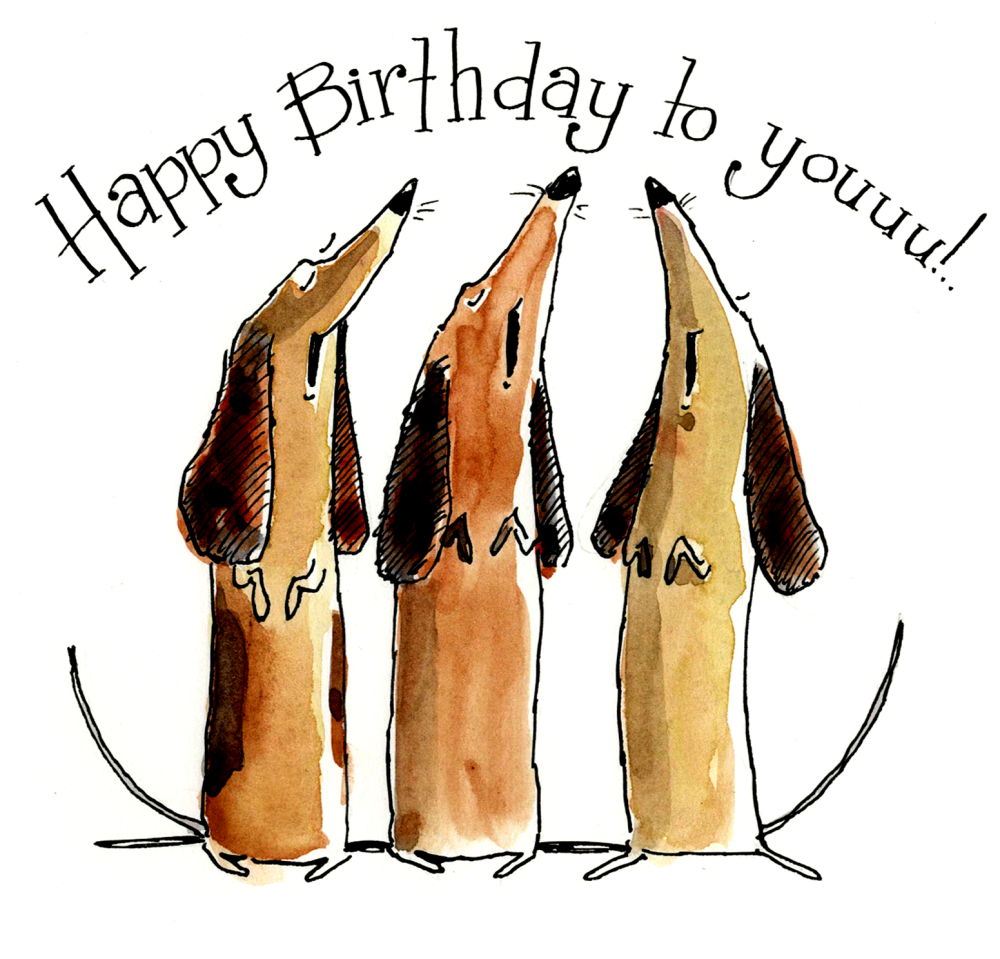 Funny Dachshund Birthday Card – 3 Singing Sausages
