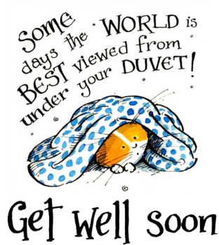 Duvet Days Get Well Card – Funny Cat “Get Well Soon” Card