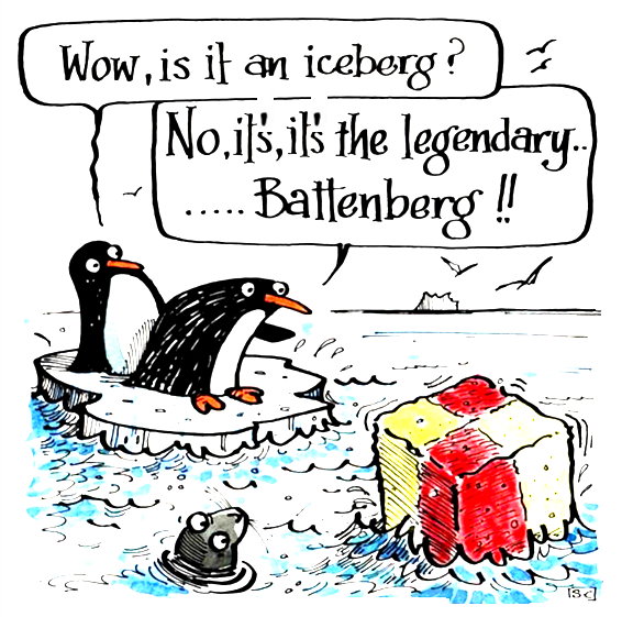 Penguins & Battenberg Cake  - just thing for a Birthday