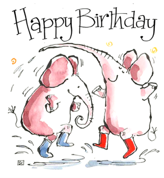 Happy Birthday Dancing Elephants Card