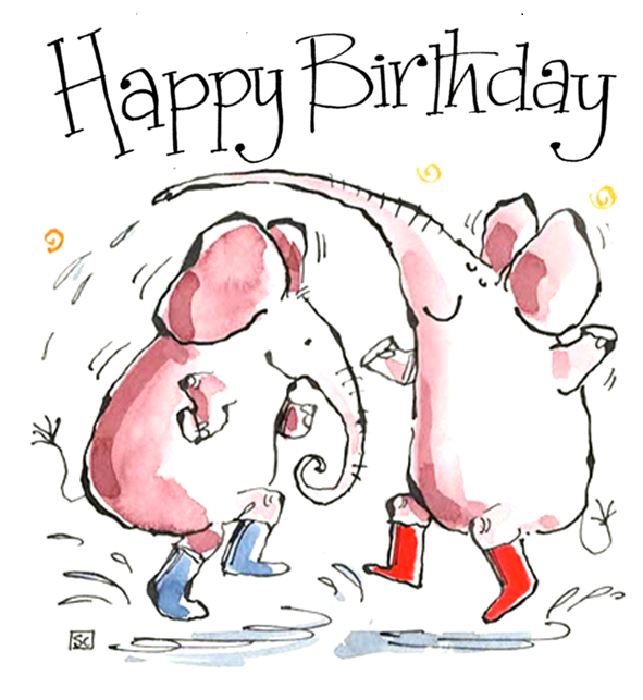 Happy Birthday Dancing Elephants Card