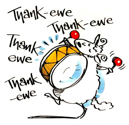 Thank You Card - Don't Be Sheepish, Bang That Drum To Show Your Appreciation!