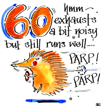 60th Birthday Card -  Parp Hmm - 60th birthday card for a man
