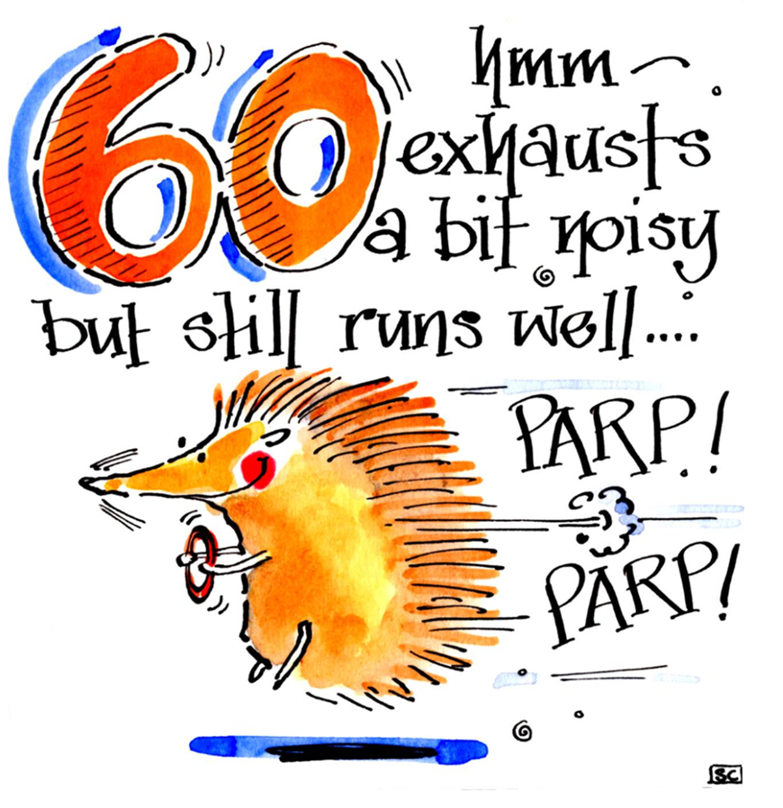 60th Birthday Card -  Parp Hmm - 60th birthday card for a man