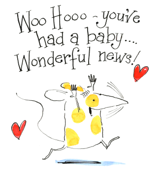 Funny New Baby Card – Wonderful News Mouse
