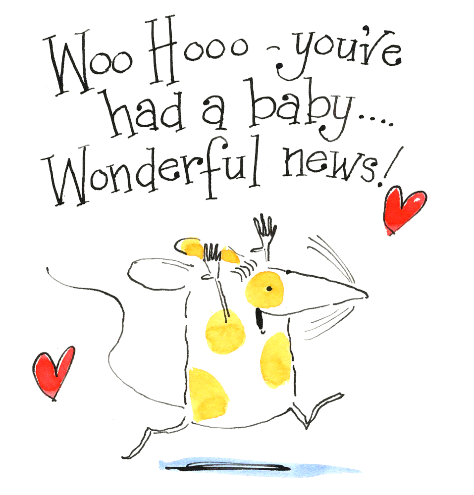 Funny New Baby Card – Wonderful News Mouse