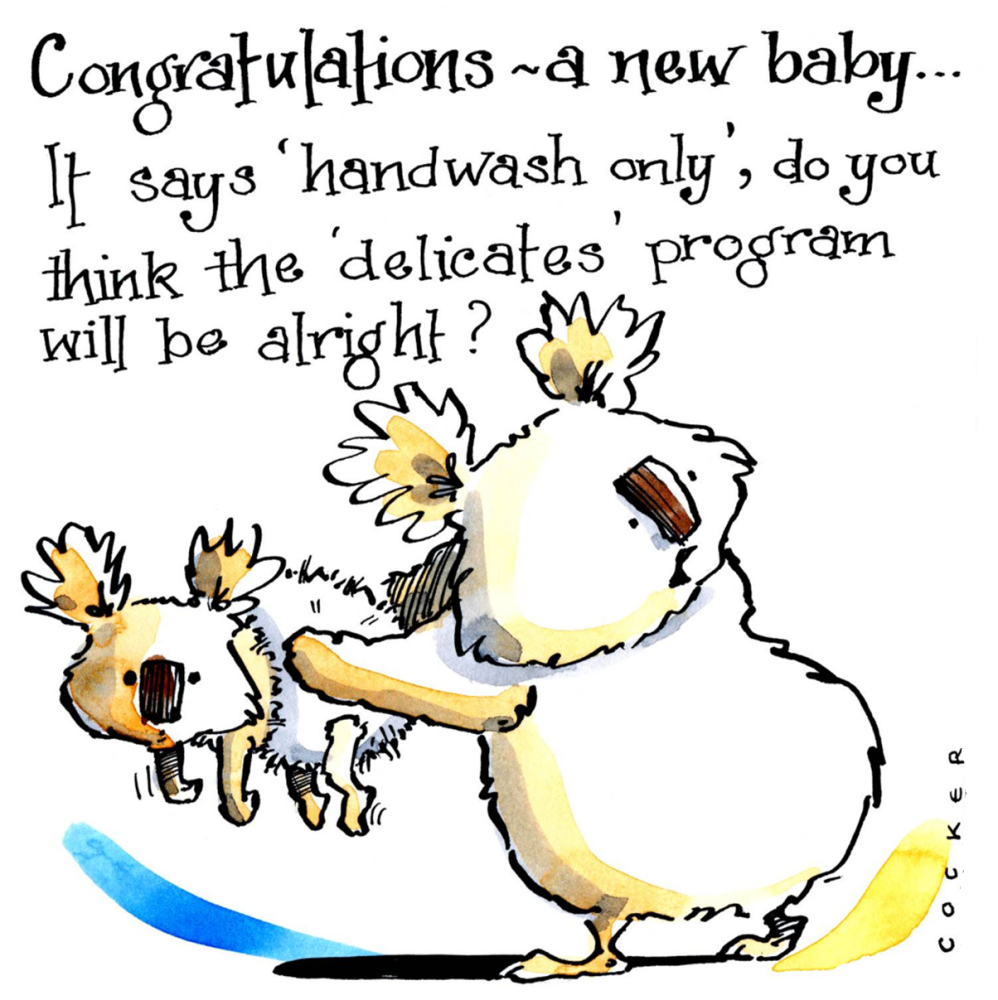 Handwash – Funny Koala New Baby Congratulations Card