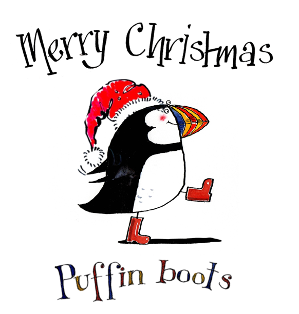 Puffin Boots Christmas Card