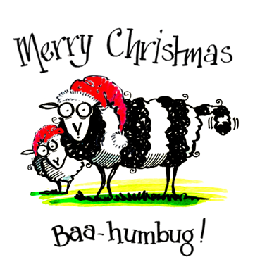  Funny Sheep Baa-Humbug Christmas Card