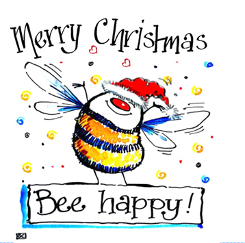 Christmas Bee Happy – Funny Santa Bee Christmas Card