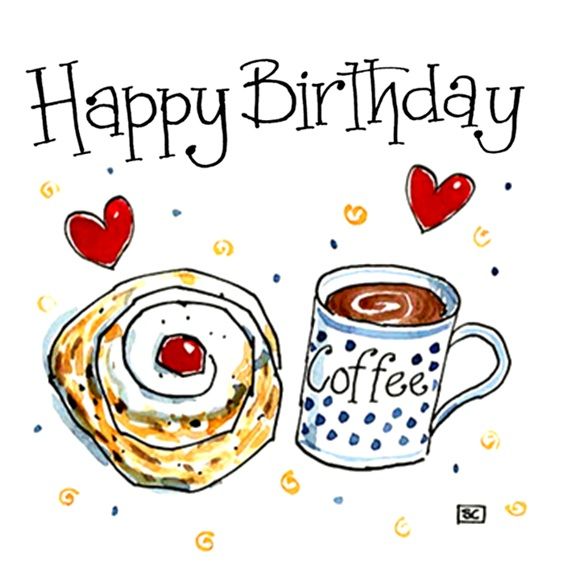 <!001001>Coffee & Cake Break Birthday Card