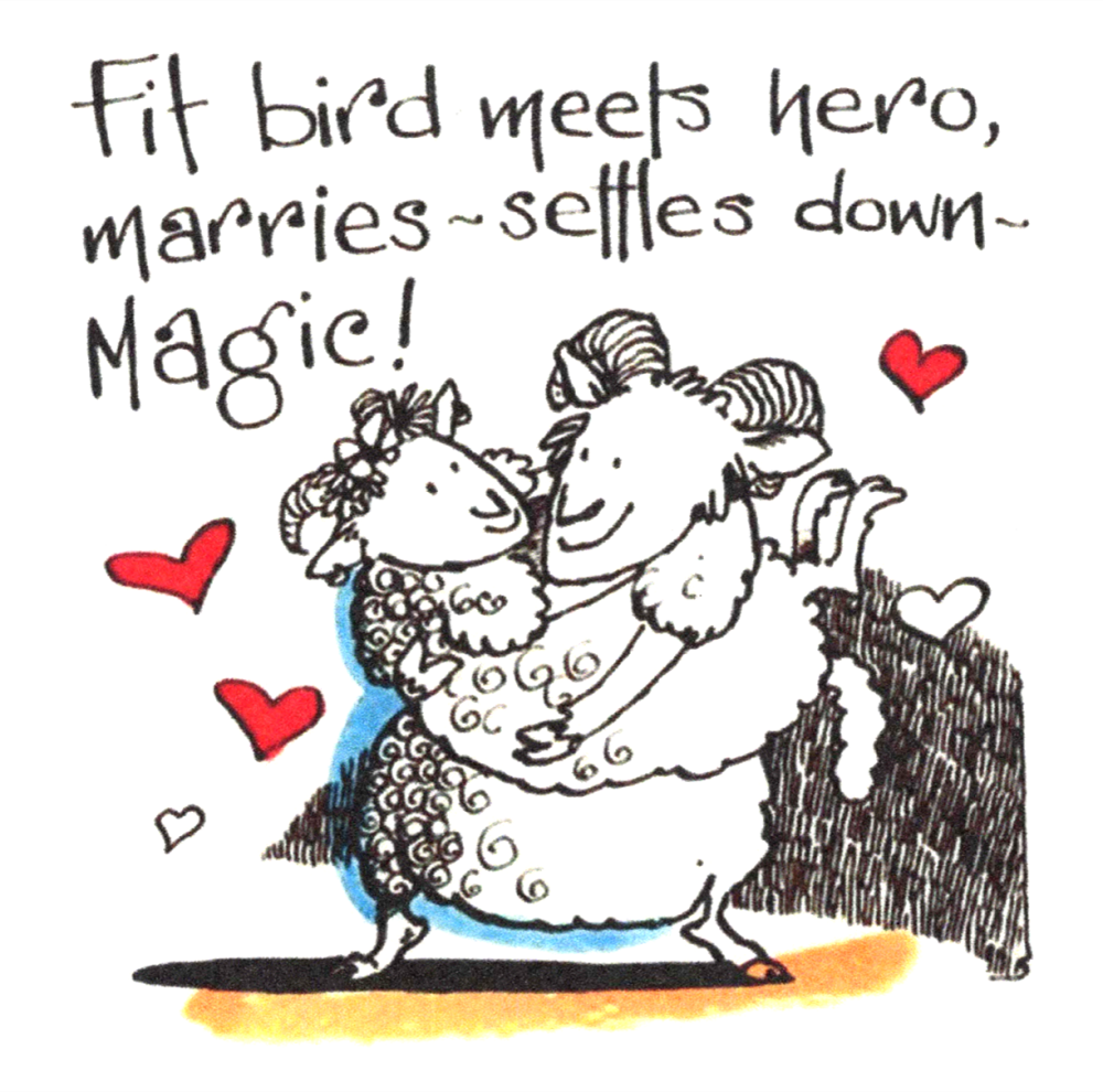 Fit Bird Meets Hero - Fabulous Wedding Card