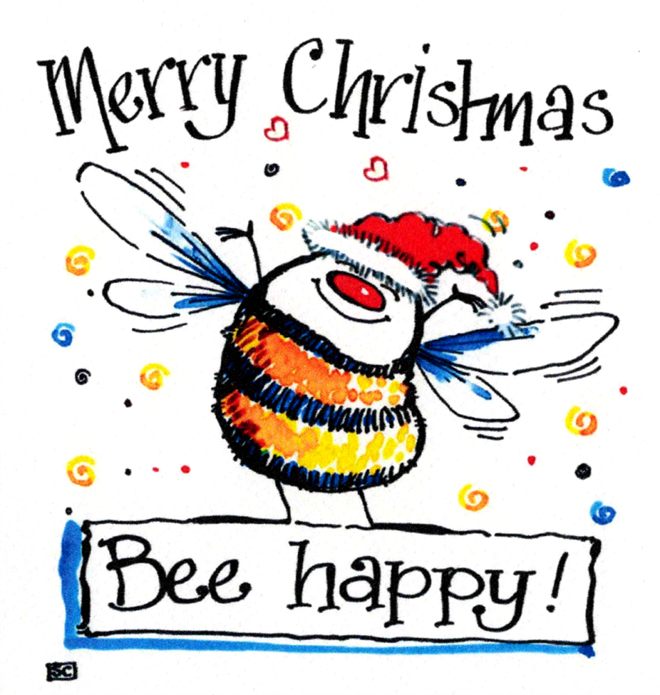 Christmas Bee Happy – Funny Santa Bee Christmas Card