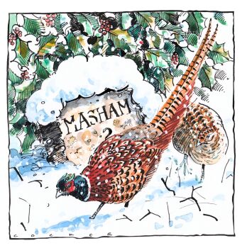 Christmas Pheasants - British Wildlife Card