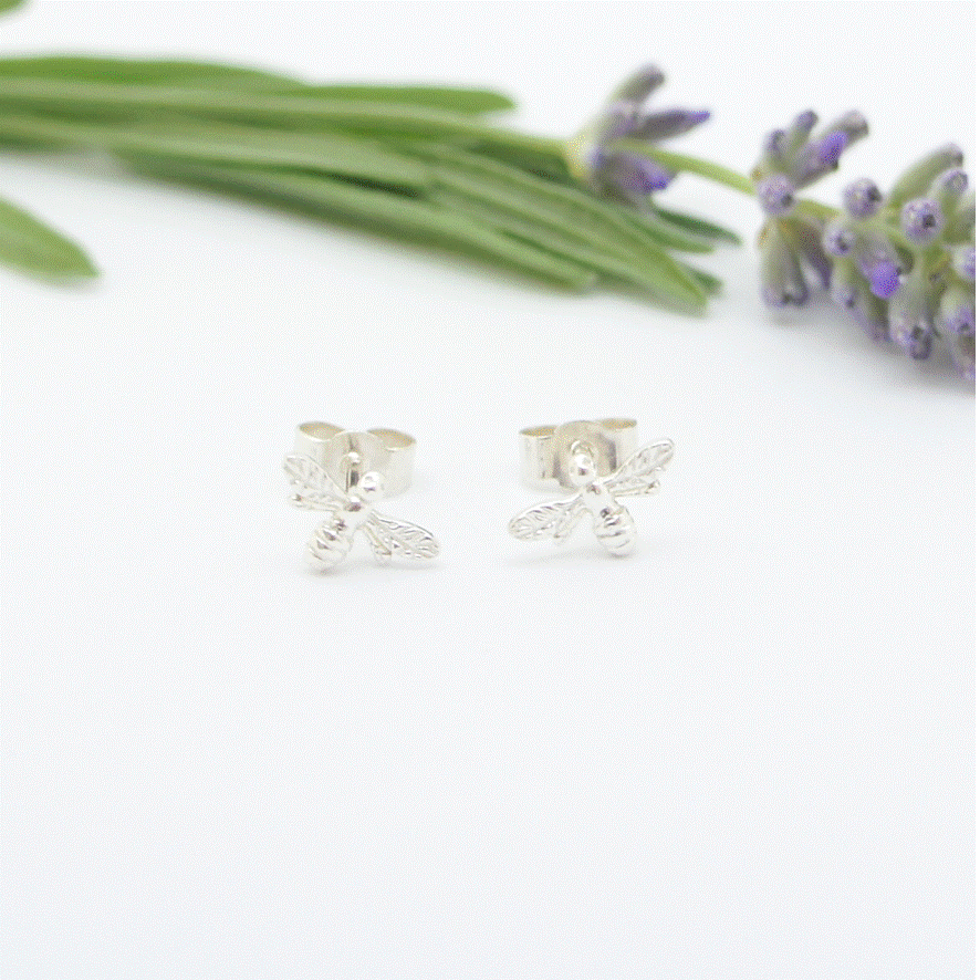 Sterling Silver Bee stud earrings