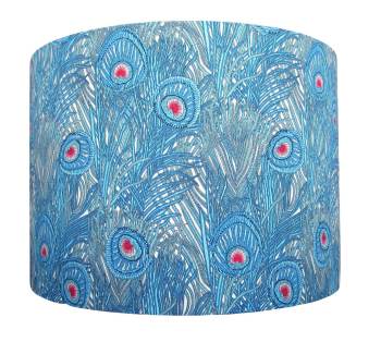 Blue peacock feather lampshade