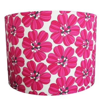 Retro pink flower lampshade