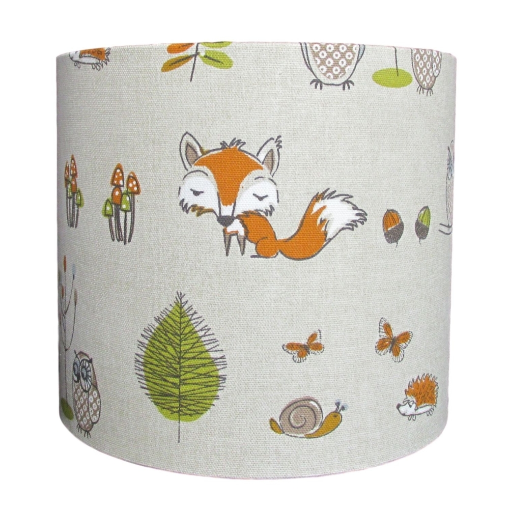 Woodland fox lampshade for a child