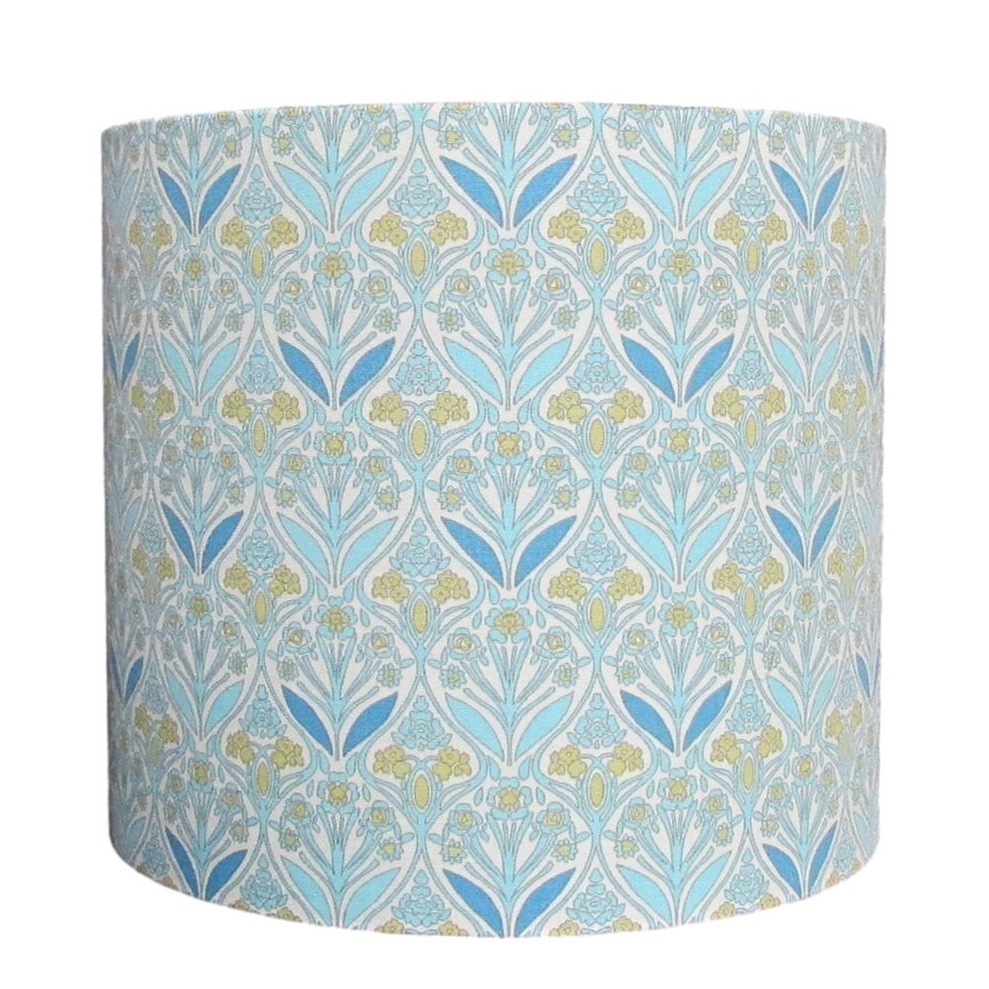 William Morris style lampshade with stylised flowers