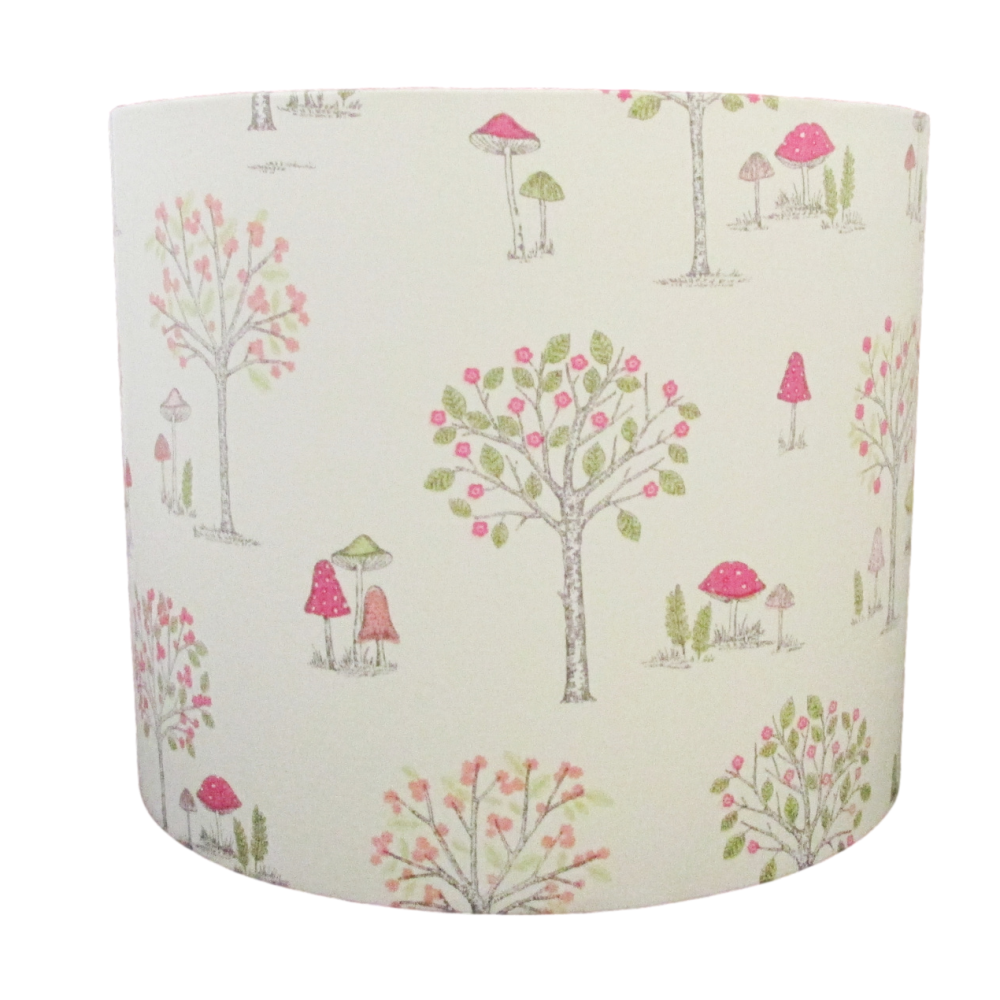 Trees and toadstools lampshade fun for child