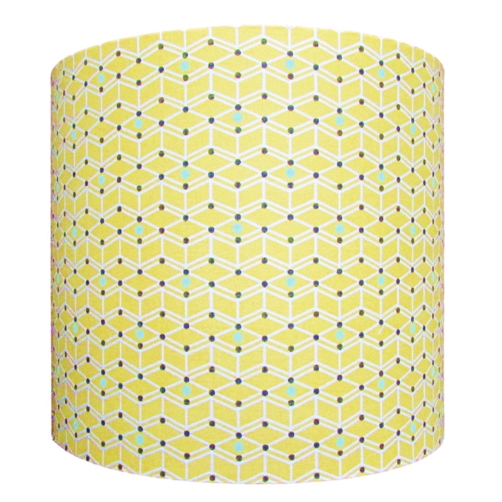 Yellow geometric pattern lampshade