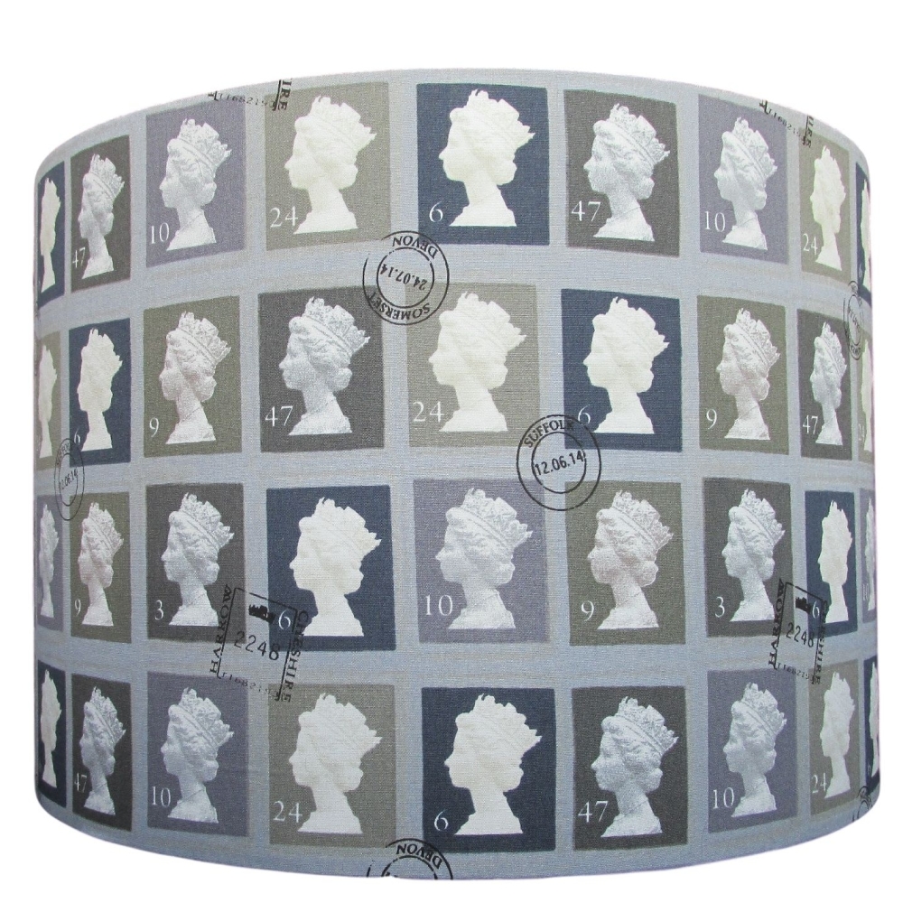 Grey postage stamp 25cm diameter lampshade (for lamp) NOW £25.00